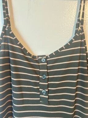 Ribbed Sage L Maxi Dress Minimalist Boho Strappy Casual Essential Loungewear